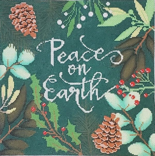 Botanical Green Peace on Earth-12" x 12" - 13 Mesh