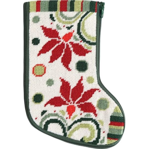 Modern Poinsettia Mini Stocking- Stitch & Zip