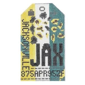 Jacksonville (JAX) Retro Travel Tag- 3" x 5"- 18 Mesh