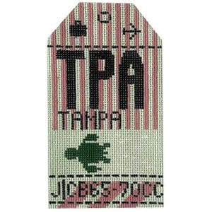 Tampa (TPA) Retro Travel Tag- 3" x 5"- 18 Mesh