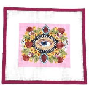 Eye with Roses & Dots- 8 1/2" x 7 1/4"- 13 Mesh