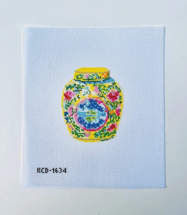 Haute Chinoiserie Yellow Canvas 3 1/2" X 4 1/4" 18 Mesh