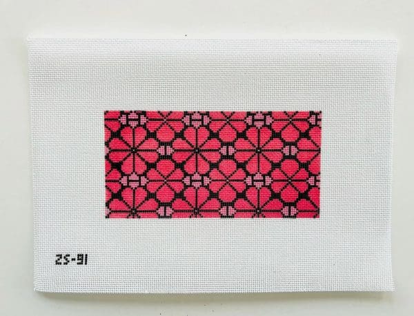 Pink Poppy Pattern- 6" X 3" 18 Mesh