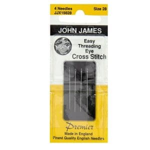 John James Needles-Easy Thread Cross Stitch Needles-Size 28- 4 Pack