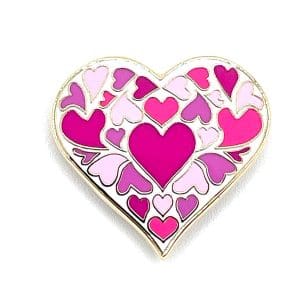 Pink Heart of Hearts- 1 1/4" x 1 1/8"