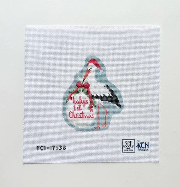 Baby's First Christmas Blue Stork- 18 Mesh