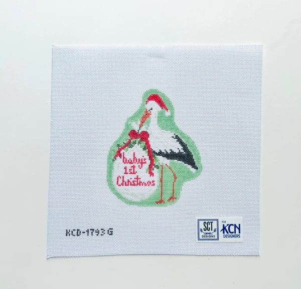 Baby's First Christmas Green Stork -18 Mesh