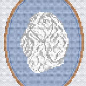 Cavalier King Charles Spaniel Cameo - 4.5" round -18 Mesh