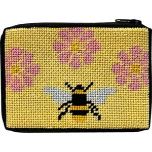 Bees and Flowers Coin Purse-Stitch & Zip