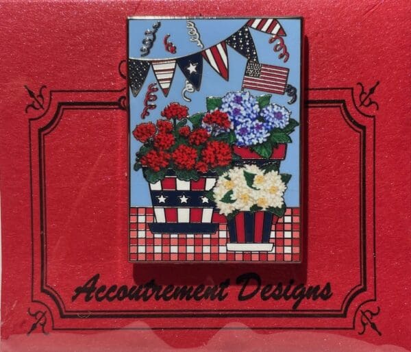RWB BLue Flowers- 1 1/8" x 1 5/8"