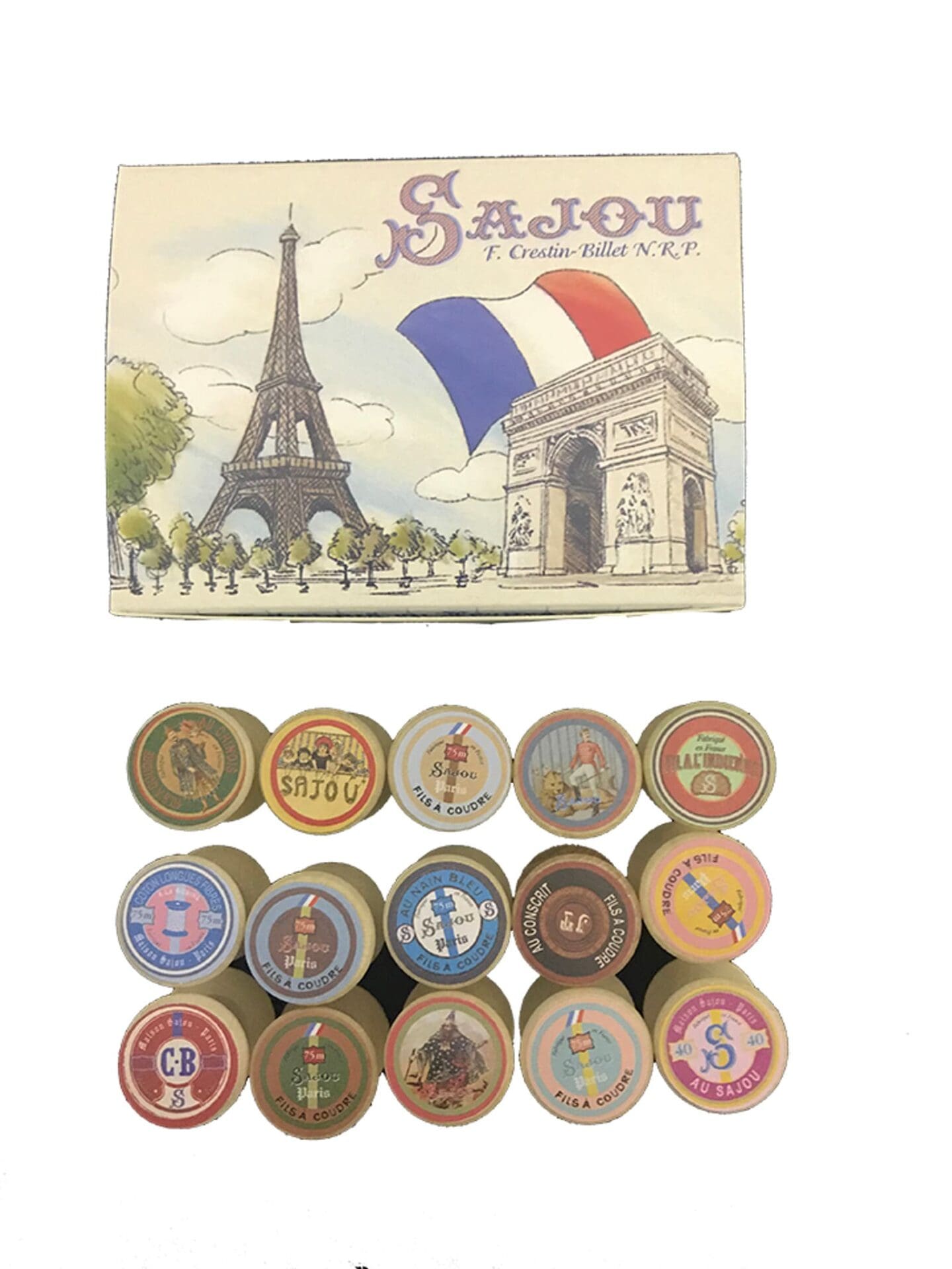 Sajou Wooden Dressmaker Tape Measurer in Meters/Pink Ribbon