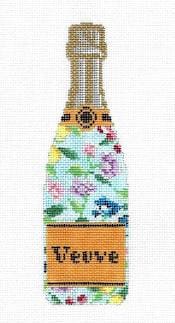Blue Floral Veuve Bottle