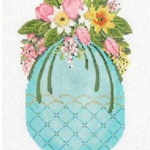 Turquoise Egg with Cascading Lilac