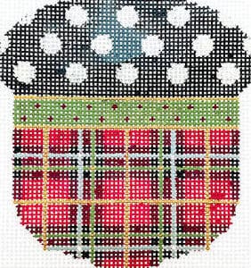 Christmas Plaid Acorn - 18 mesh