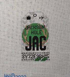 Jackson Hole (JAC) Retro Travel Tag- 3" x 5"- 18 Mesh